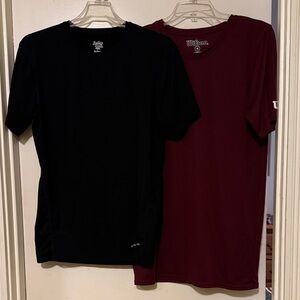 Men’s Wilson Dark Red (size M) and Eastbay Black (size L) Short Sleeve Tees